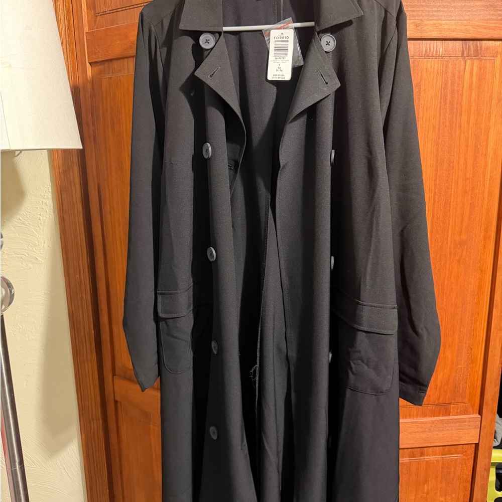Torrid Charcoal Double-Breasted Coat